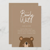 Invitation du Baby shower de l'ours neutre (Devant / Derrière)