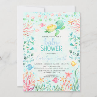 Invitation du Baby shower de mer