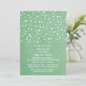 Invitation du Baby shower de nuit Green Starry (Debout devant)