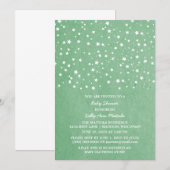 Invitation du Baby shower de nuit Green Starry (Devant / Derrière)
