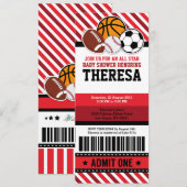 Invitation du Baby shower de pass pour tous les bi (Devant / Derrière)