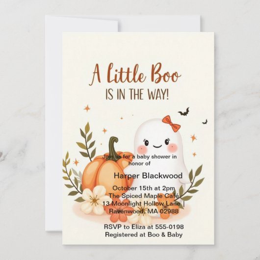 Invitation du Baby shower de patchs de Little Boo (Devant)