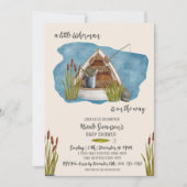 Invitation du Baby shower de pêche de Little Fishe (Devant)