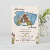 Invitation du Baby shower de pêche de Little Fishe (Debout devant)