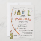 Invitation du Baby shower de pêche de Little Fishe (Devant)