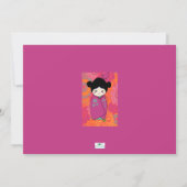 Invitation du Baby shower de poupées Kokeshi (Dos)