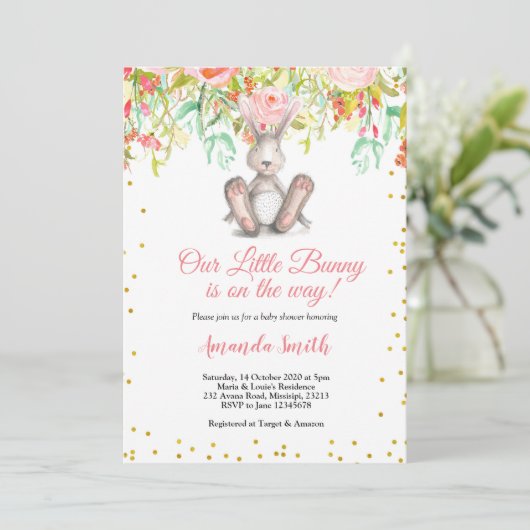Invitation du Baby shower de printemps de Little B (Debout devant)