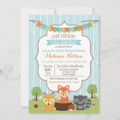 Invitation du Baby shower de renard boisé Oh Deer (Devant)
