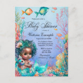 Invitation du Baby shower de sirène africain (Devant)