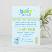 Invitation du baby shower de Teddy ours (Debout devant)