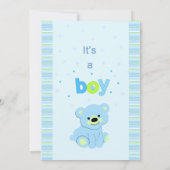Invitation du baby shower de Teddy ours (Dos)