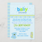 Invitation du baby shower de Teddy ours (Devant / Derrière)