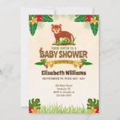 Invitation du Baby shower de Tigre Jungle (Devant)
