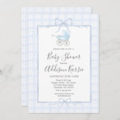 Invitation du baby shower de transport de bébé Pre (Devant / Derrière)