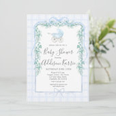 Invitation du baby shower de transport de bébé Pre (Debout devant)