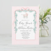 Invitation du baby shower de transport de bébé Pre (Debout devant)