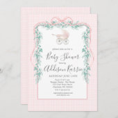 Invitation du baby shower de transport de bébé Pre (Devant / Derrière)