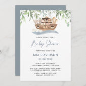 Invitation du Baby shower de verdure de l'Arche de (Devant / Derrière)