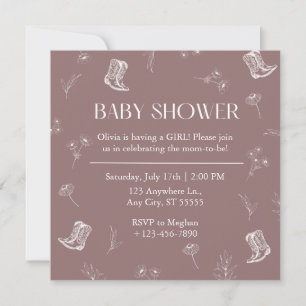 Invitation du Baby shower des Bottes Florales