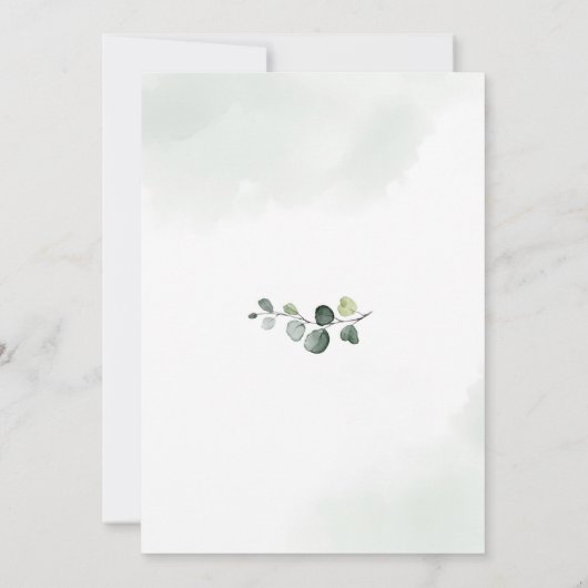 Invitation du baby shower d'eucalyptus vert (Dos)