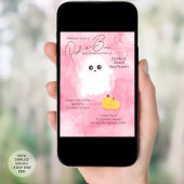 Invitation du Baby shower d'Halloween rose-a-Boo