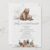 Invitation du Baby shower d'hiver de l'ours Brown (Devant)