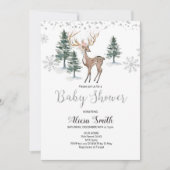 Invitation du Baby shower d'hiver du cerf (Devant)
