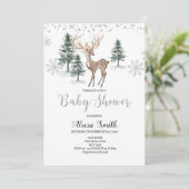 Invitation du Baby shower d'hiver du cerf (Debout devant)