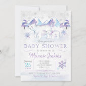 Invitation du Baby shower d'hiver Ours polaire Sno (Devant)