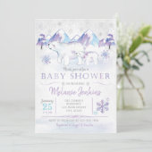 Invitation du Baby shower d'hiver Ours polaire Sno (Debout devant)