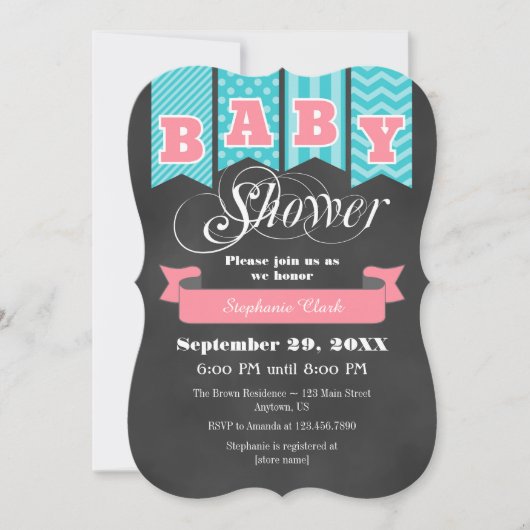 Invitation du Baby shower d'indicateur de tableau (Devant)