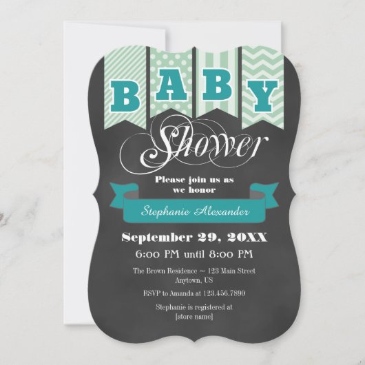 Invitation du Baby shower d'indicateur de tableau  (Devant)