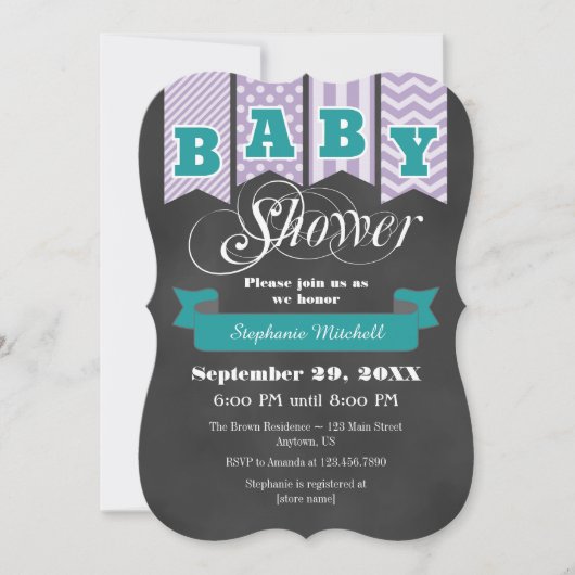 Invitation du Baby shower d'indicateur de tableau  (Devant)