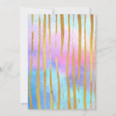 Invitation du Baby shower d'or rose face Unicorn (Dos)