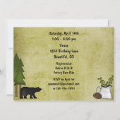 Invitation du Baby shower d'ours de montagne rusti (Dos)