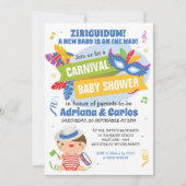 Invitation du Baby shower du Carnaval brésilien (Devant)