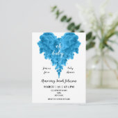 Invitation du baby shower du coeur de fumée bleu b (Debout devant)