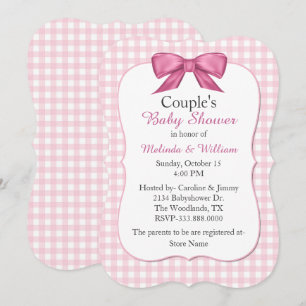 Invitation du baby shower du couple rose de