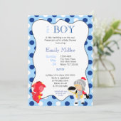 Invitation du Baby shower du Dragon de Chevalier (Debout devant)