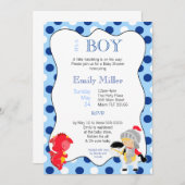 Invitation du Baby shower du Dragon de Chevalier (Devant / Derrière)