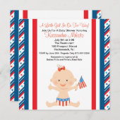 Invitation du Baby shower du drapeau de la petite  (Devant / Derrière)