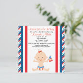 Invitation du Baby shower du drapeau de la petite  (Debout devant)
