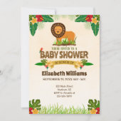 Invitation du Baby shower du Lion Jungle (Devant)