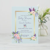 Invitation du Baby shower du Pastel Floral Spring (Debout devant)