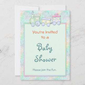 Invitation du Baby shower du train de jouets