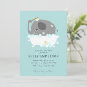Invitation du Baby shower Elephant (Debout devant)