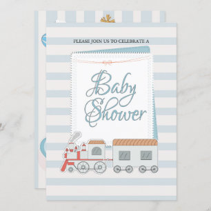 Invitation du Baby shower ferroviaire