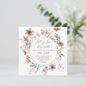 Invitation du Baby shower Fleur sauvage d'aquarell (Debout devant)