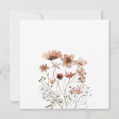 Invitation du Baby shower Fleur sauvage d'aquarell (Dos)