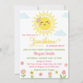 Invitation du Baby shower Fleur sauvage Little Sun (Devant)